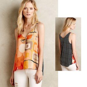 Anthropologie Tiny Delon Tank Top Orange Black